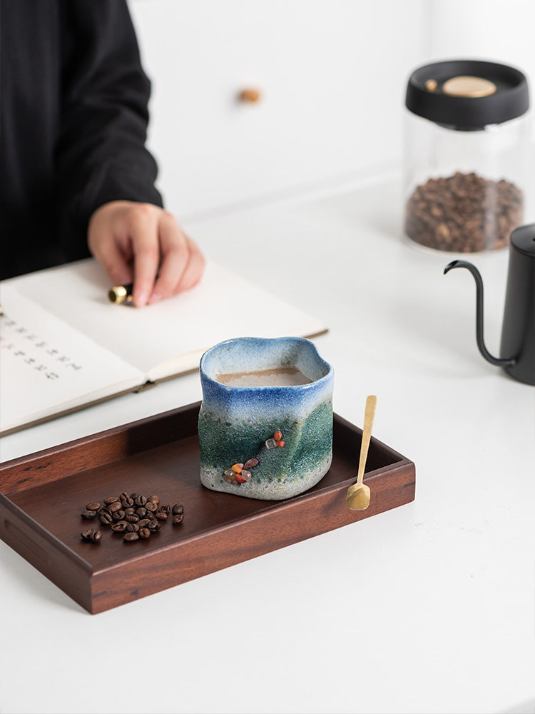 Emerald stone shaped cup