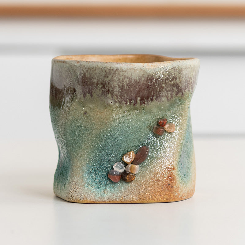 Emerald stone shaped cup