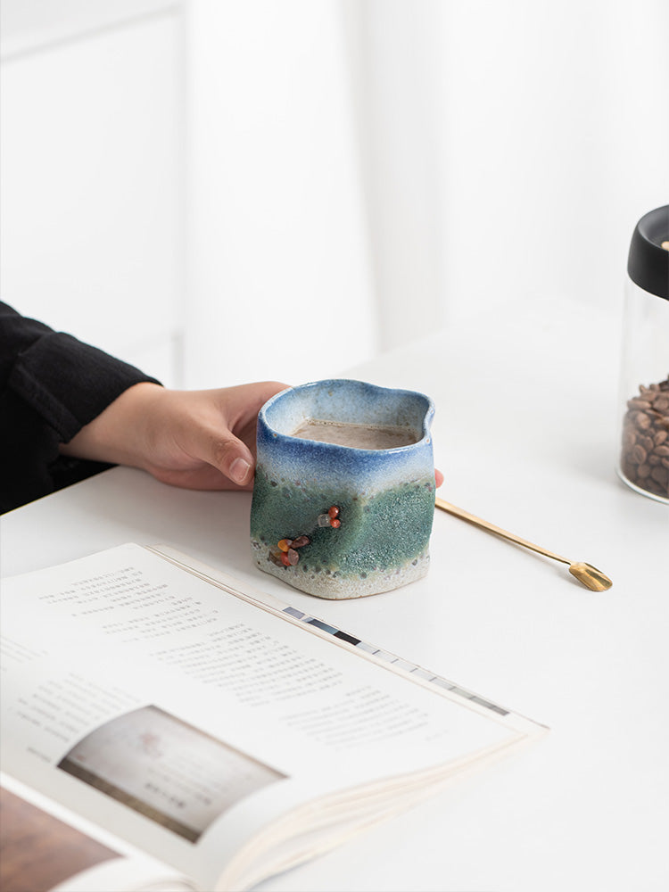 Emerald stone shaped cup