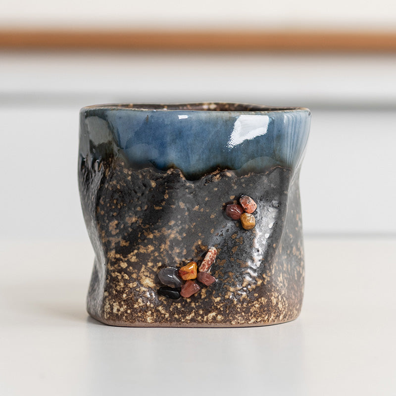 Emerald stone shaped cup