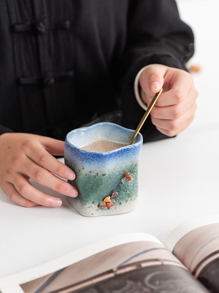 Emerald stone shaped cup